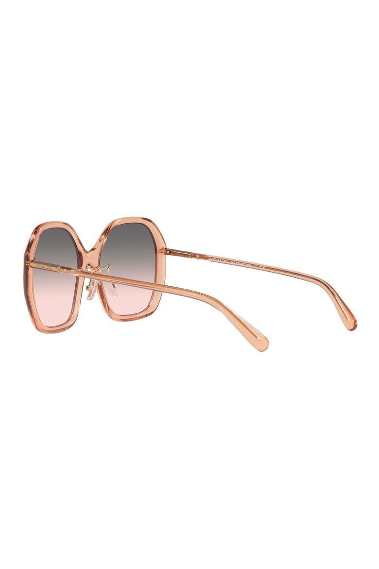 57mm Gradient Round Sunglasses, Alternate, color, TRANSPARENT CHAMPAGNE BROWN