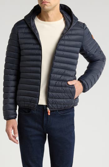 SAVE THE DUCK Donald Hooded Puffer selling Jacket Tempest Blue Small