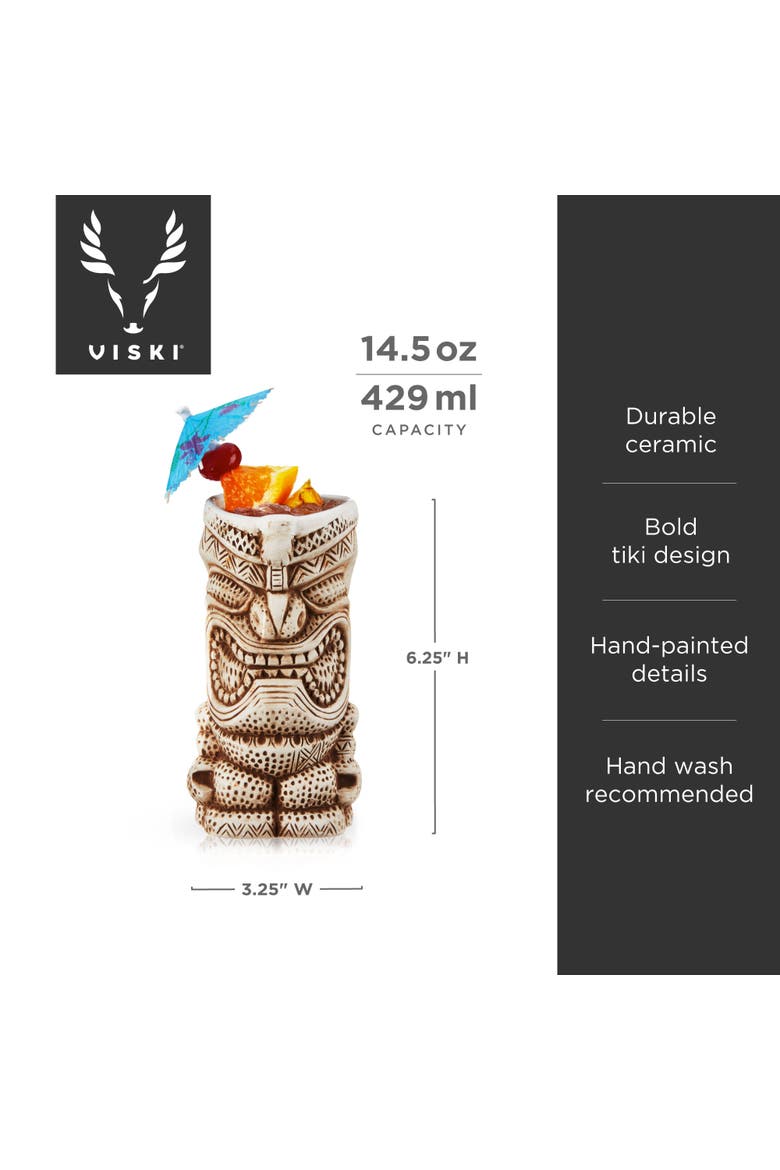 Pacific High Tide Tiki Mugs Set of 2, Alternate, color, White