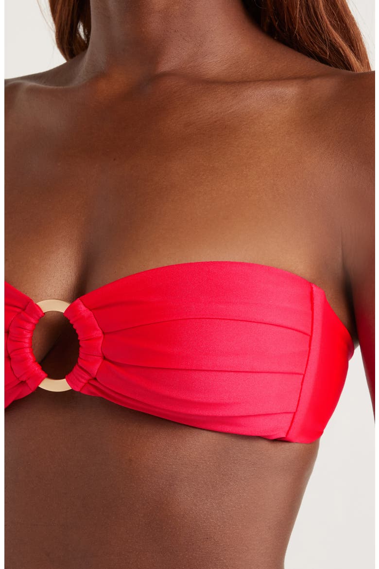 Strapless O-Ring Bikini Top, Alternate, color, CHERRY CRUSH