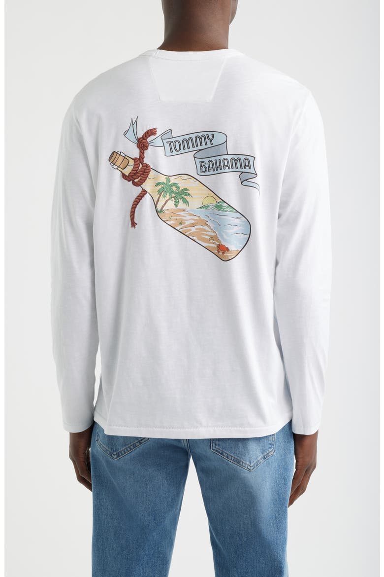 Paradise in a Bottle Long Sleeve Cotton Graphic T-Shirt, Alternate, color, WHITE