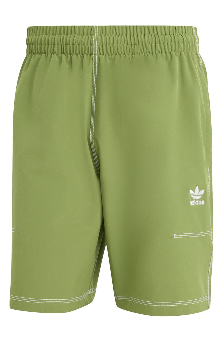 adidas Originals Trefoil Essentials Sweat Shorts, Alternate, color, Olive