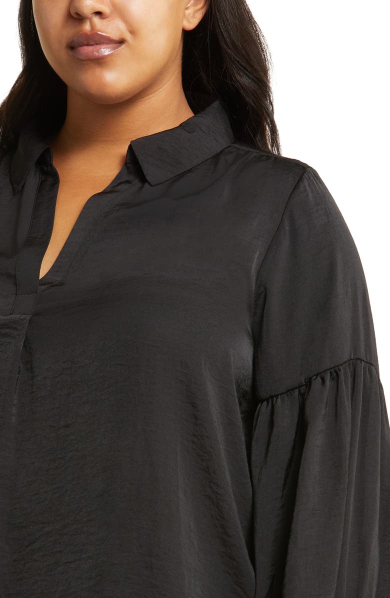 Vince Camuto Split Neck Balloon Sleeve Top, Alternate, color, 