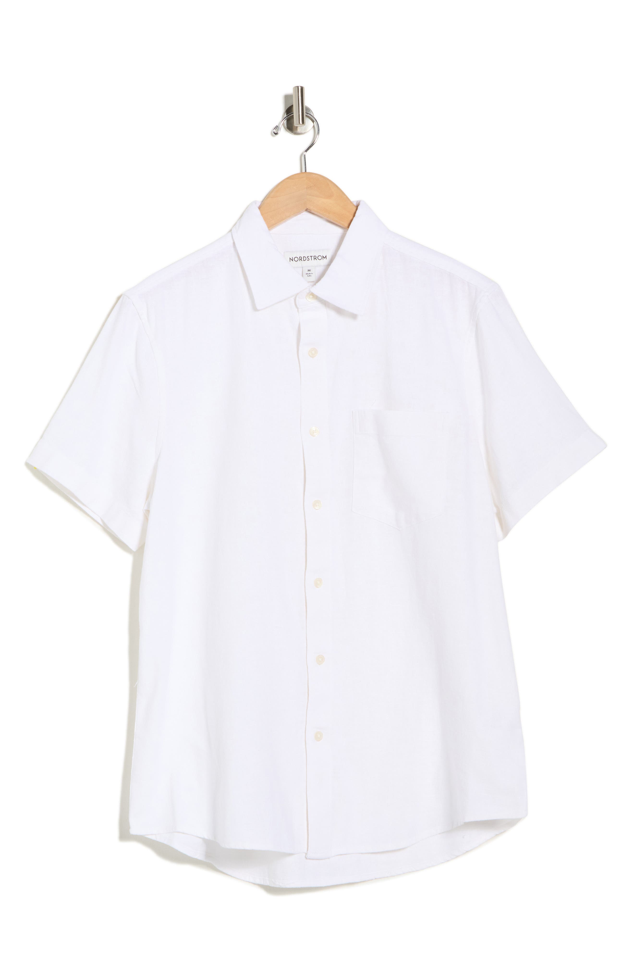 Nordstrom Short Sleeve Linen Blend Button-Up Shirt