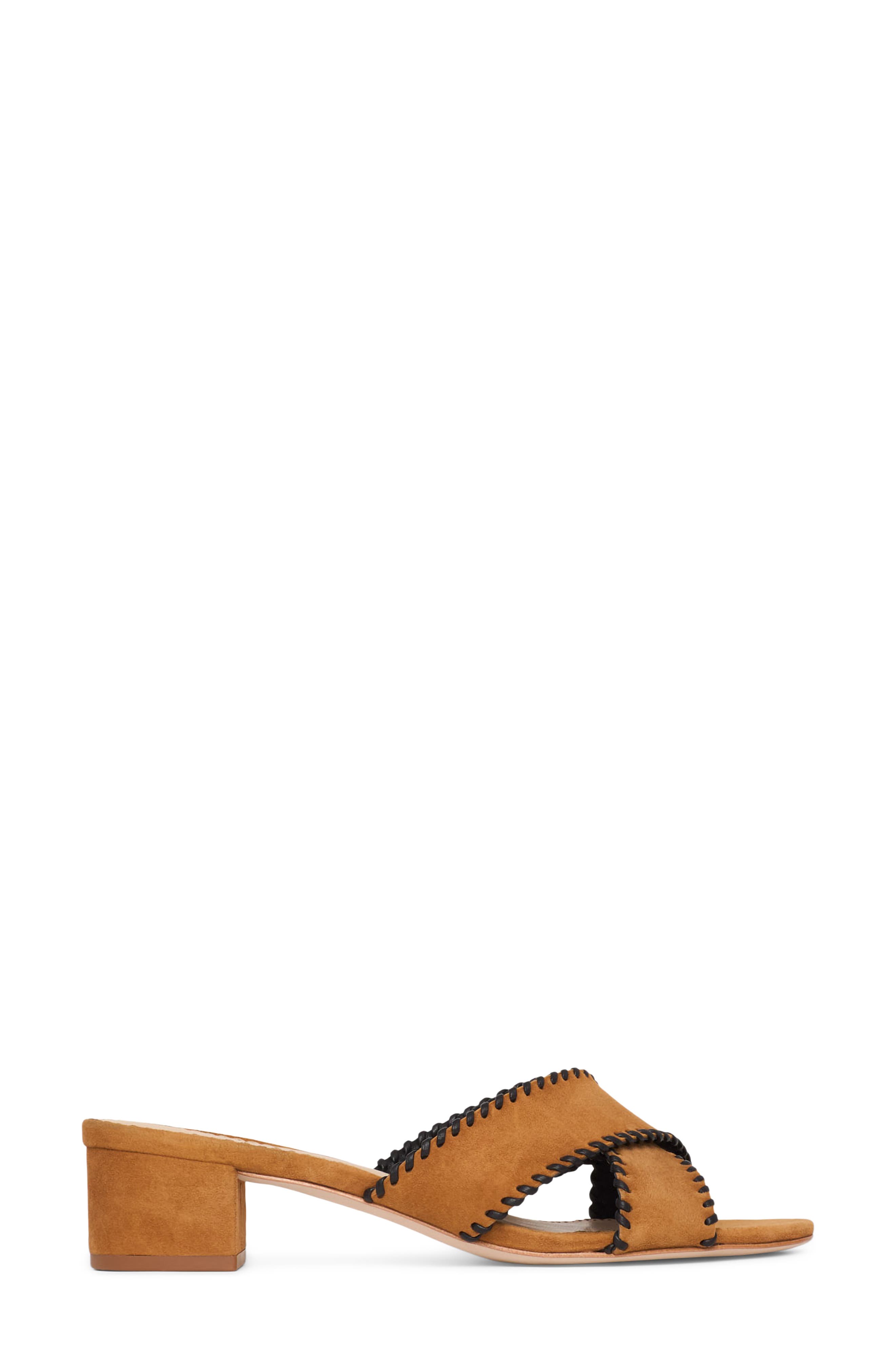 Amanda Crisscross Suede Slide Sandal, Alternate, color, GOLDEN SIENNA/ BLACK