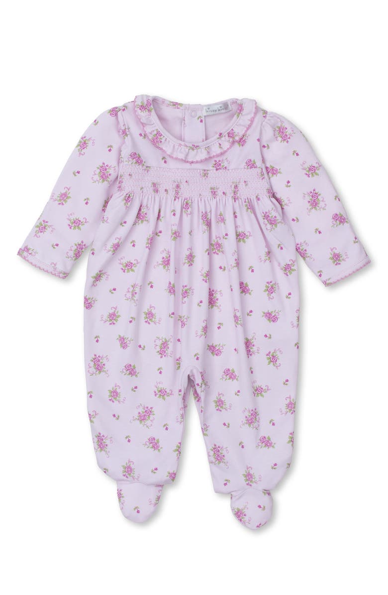 Kissy Kissy Rose Print Pima Cotton Footie, Main, color, 