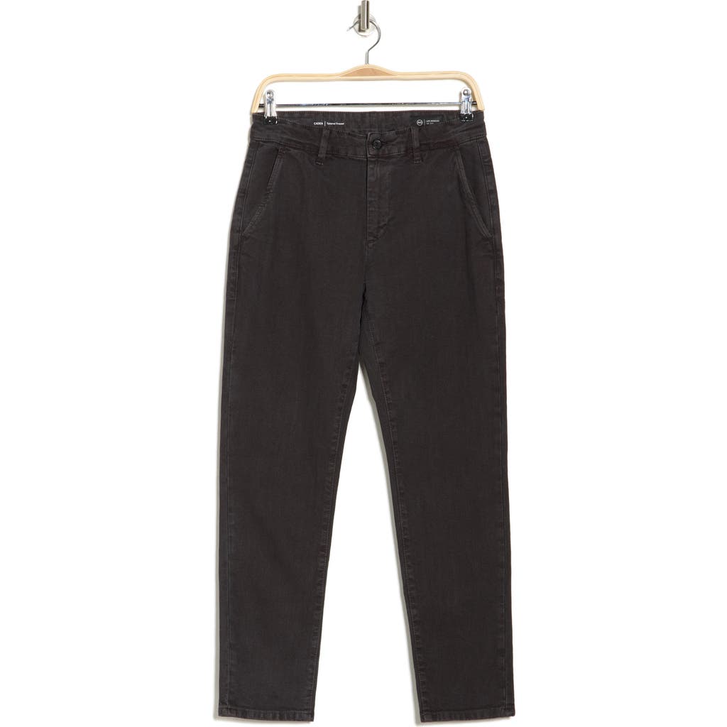 Ag Caden Crop Twill Pants In Sulfur Black