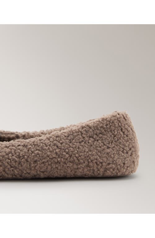 Mango Faux Shearling Ballet Flat In Brown