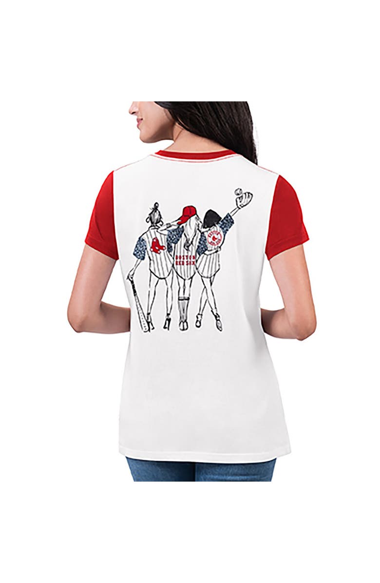 G-III 4HER BY CARL BANKS Women's G-III 4Her by Carl Banks White Boston Red Sox Illustration Ringer T-Shirt, Alternate, color, White