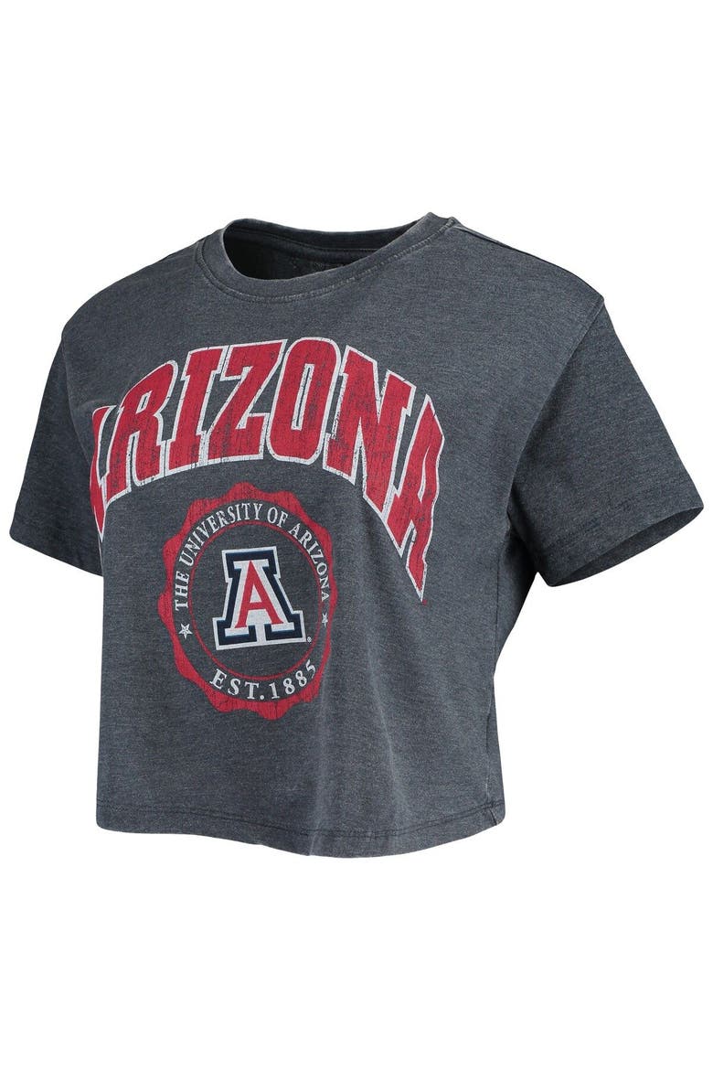 Women's Pressbox Navy Arizona Wildcats Edith Vintage Burnout Crop T-Shirt, Alternate, color, Navy