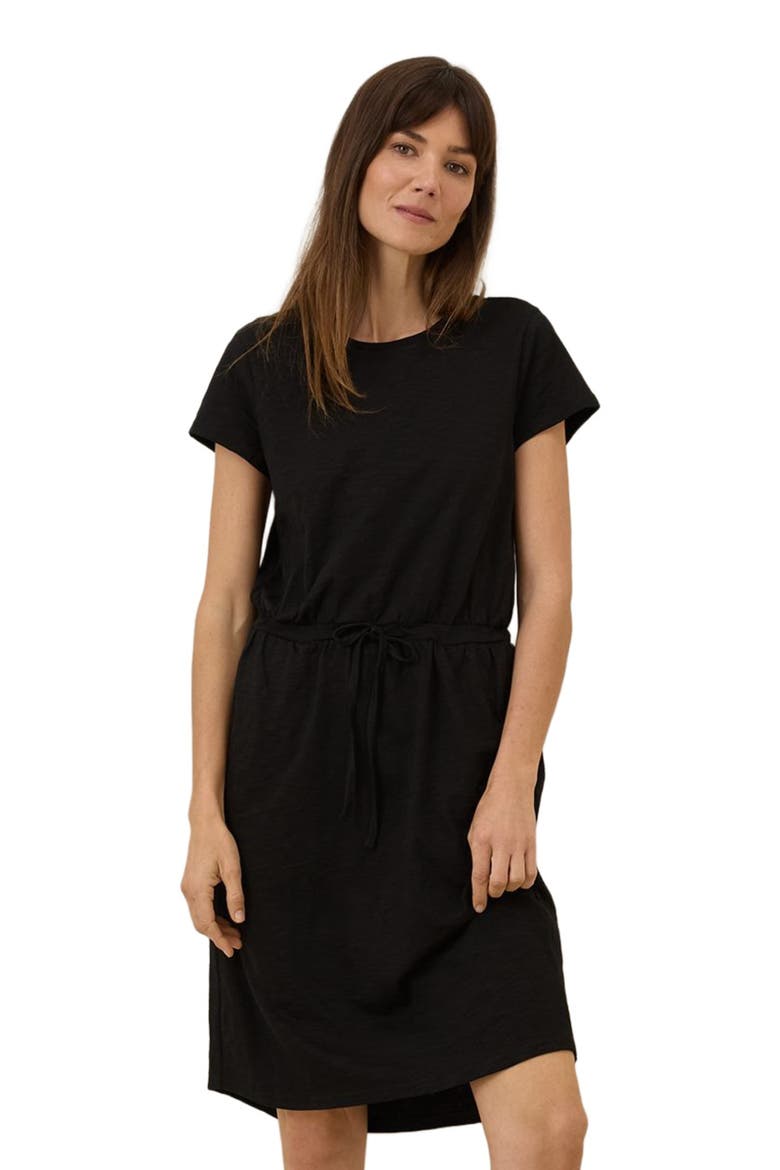 Organic Cotton Relaxed Slub Weekend Dress, Alternate, color, Black