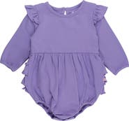 RuffleButts Long Sleeve Flutter Bubble Romper (baby)