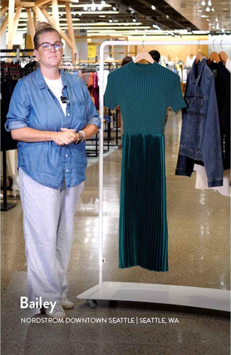 Short Sleeve Mixed Media Dress, sales video thumbnail