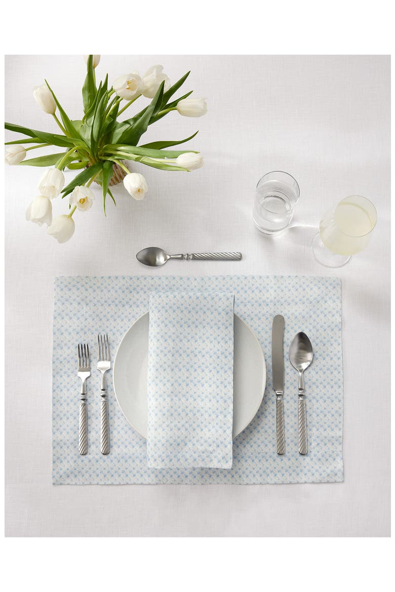 Abruzzo Set of 4 Linen Dinner Napkins, Alternate, color, BLUE