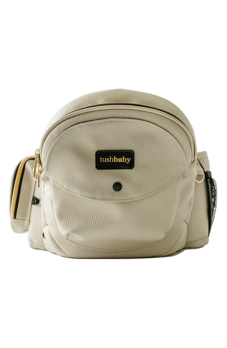 Tushbaby Quilted Faux Leather Hip Seat Carrier, Main, color, Cream