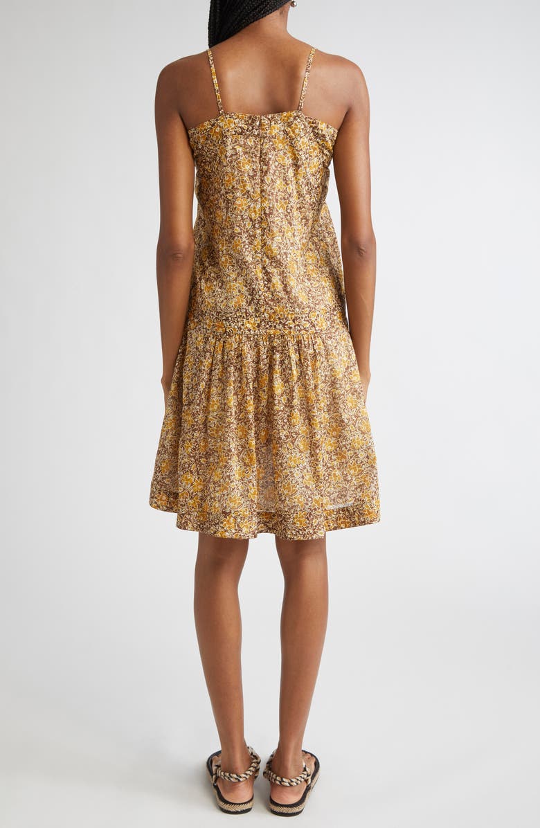 Isabel Marant Étoile Danielle Mixed Print Cotton Sundress, Alternate, color, Brown/ Khaki/ Yellow