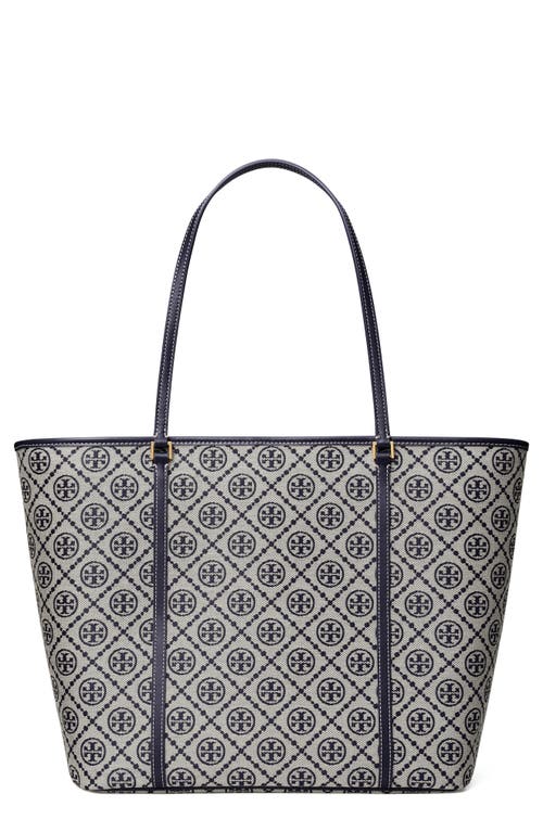 Tory Burch T Monogram Zip Tote In Tory Navy