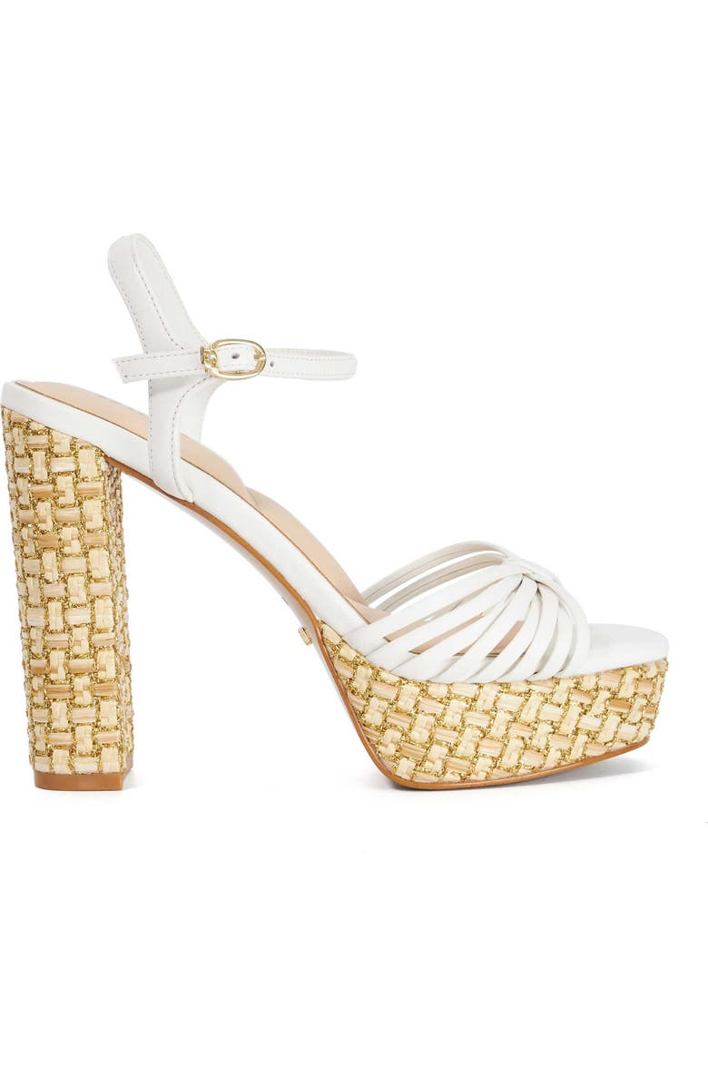 Dune London Minogue Ankle Strap Platform Sandal, Alternate, color, White