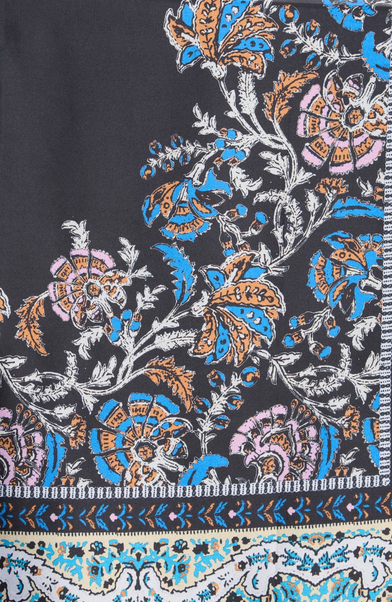 Vince Camuto Block Print Floral Square Scarf, Alternate, color, Black