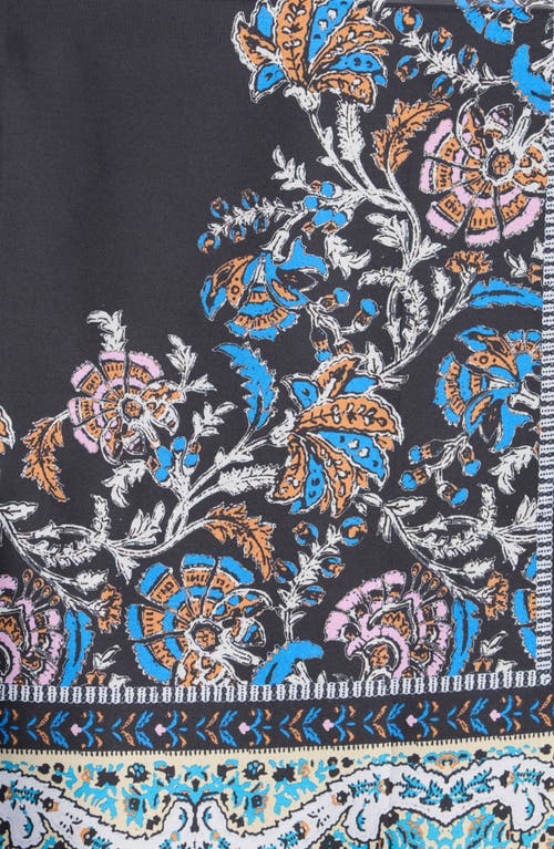 Vince Camuto Block Print Floral Square Scarf In Black