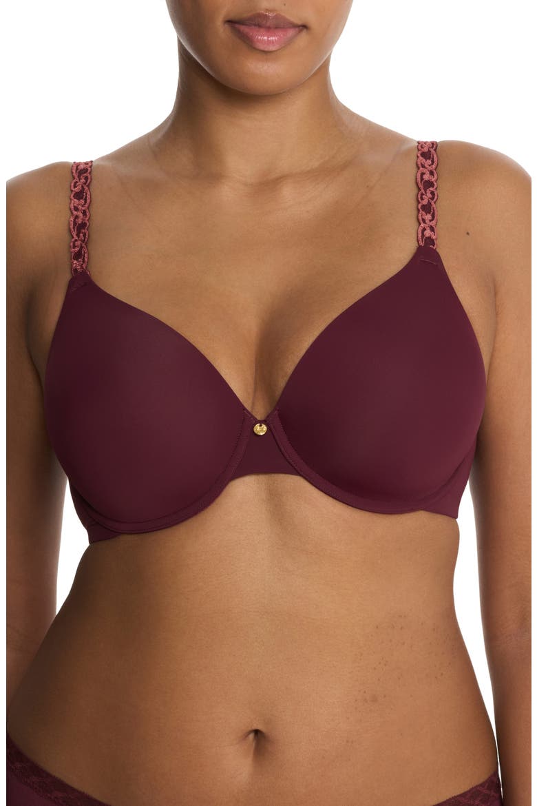 Pure Luxe Underwire T-Shirt Bra, Main, color, FIG/RED ST
