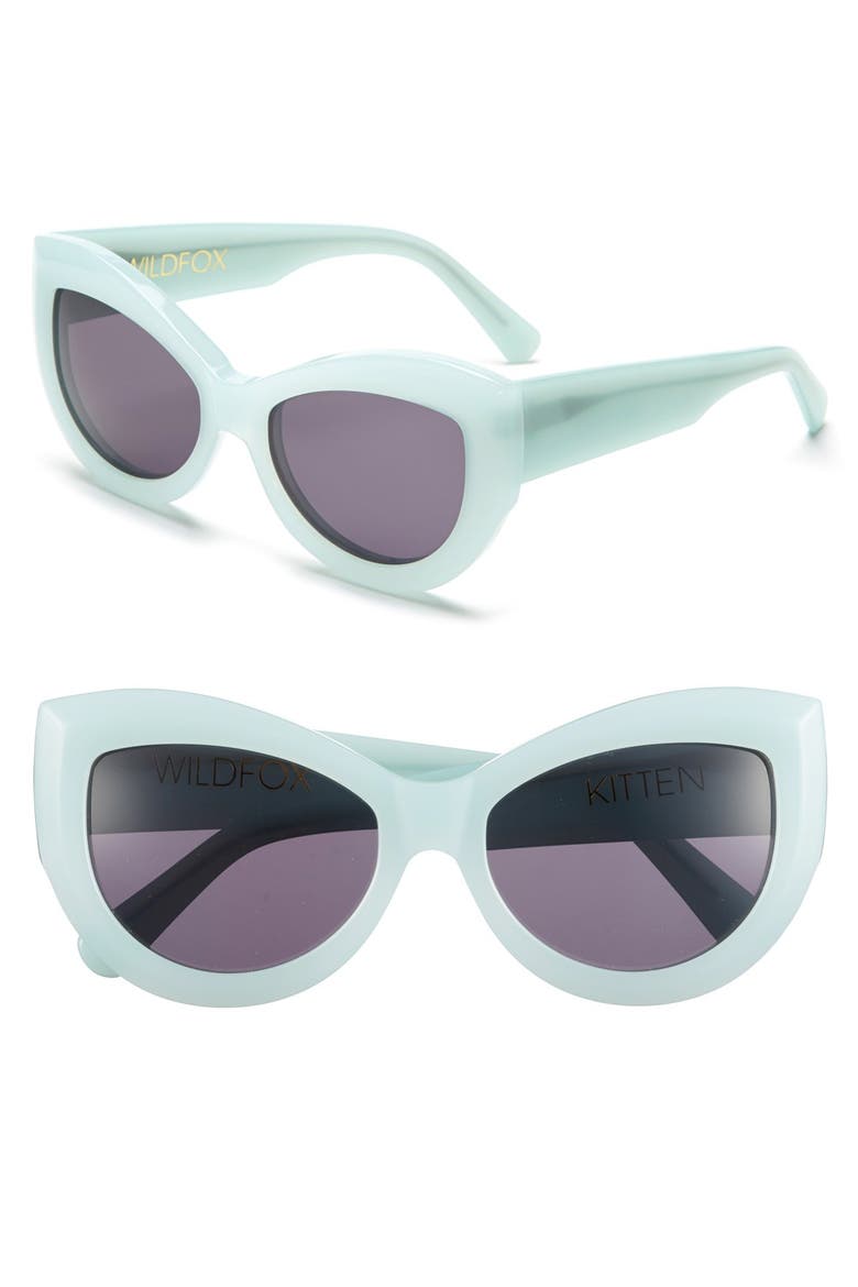 'Kitten' 56mm Sunglasses, Main, color, MINT GREEN