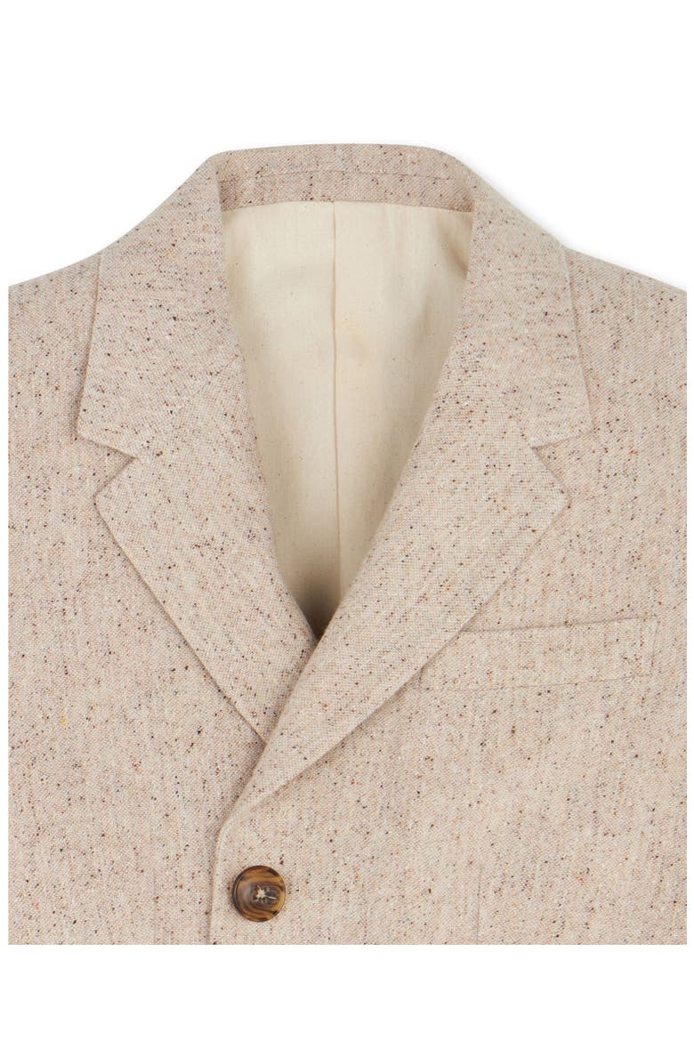 Short Single-Breasted Blazer, Alternate, color, Ecru