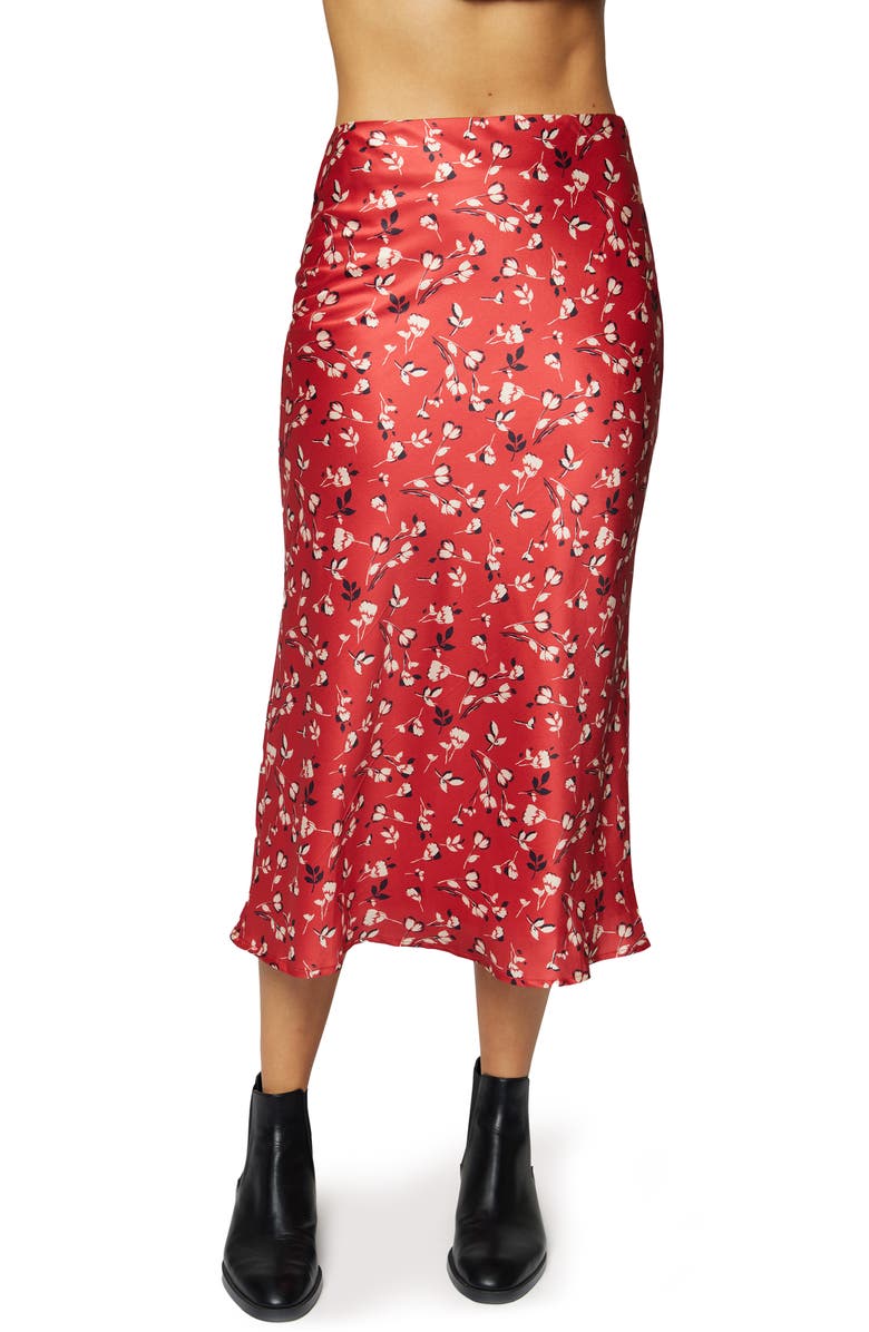 Lost + Wander Falling in Love Midi Skirt, Main, color, 