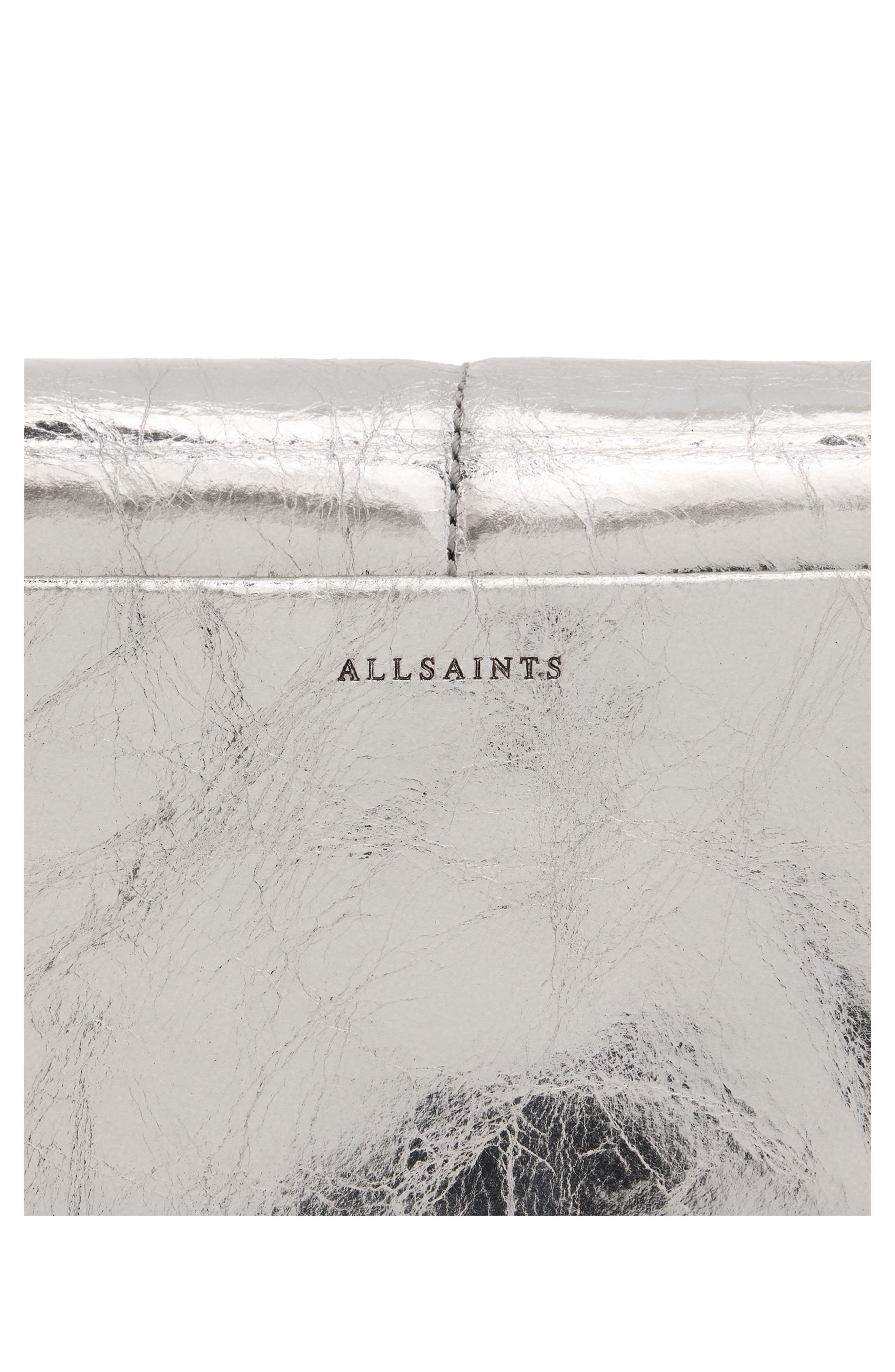 AllSaints Ezra Quilted Metallic Leather Crossbody Bag, Alternate, color, 