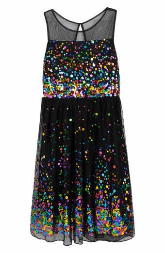 Speechless Kids' Sequin Border Illusion Party Dress