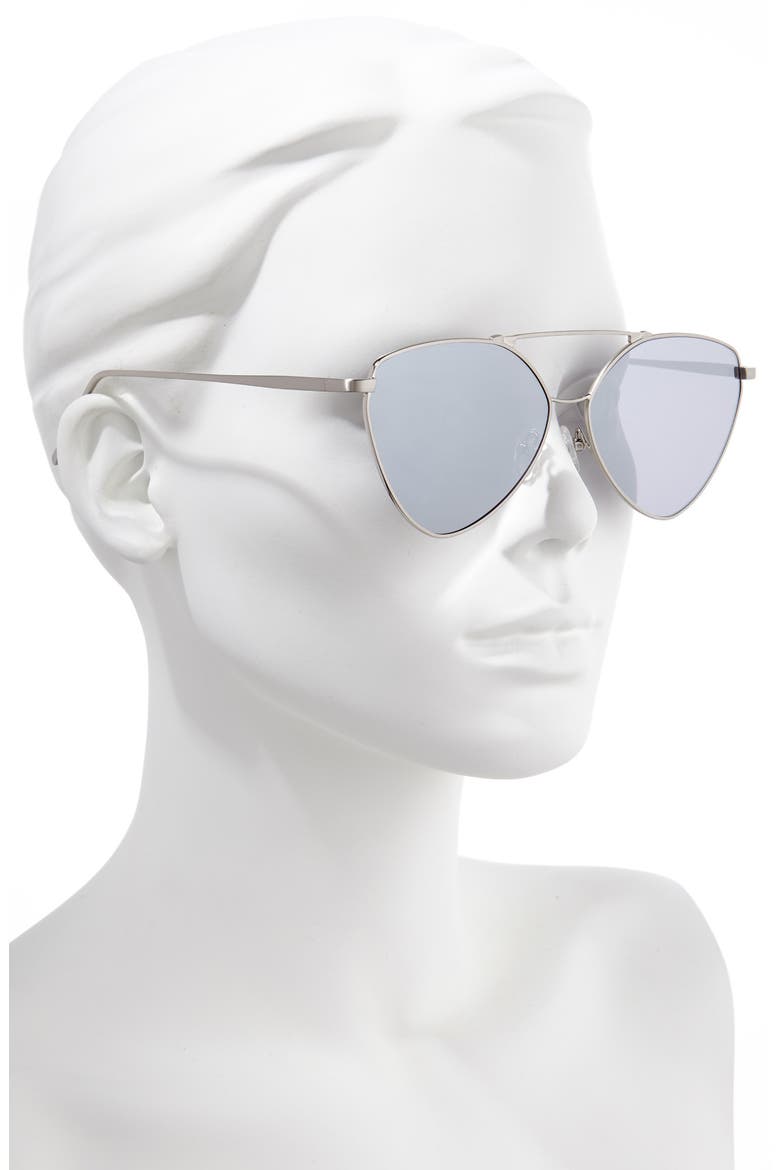 62mm Wire Cat Eye Sunglasses (Nordstrom Exclusive), Alternate, color, SILVER/ SILVER