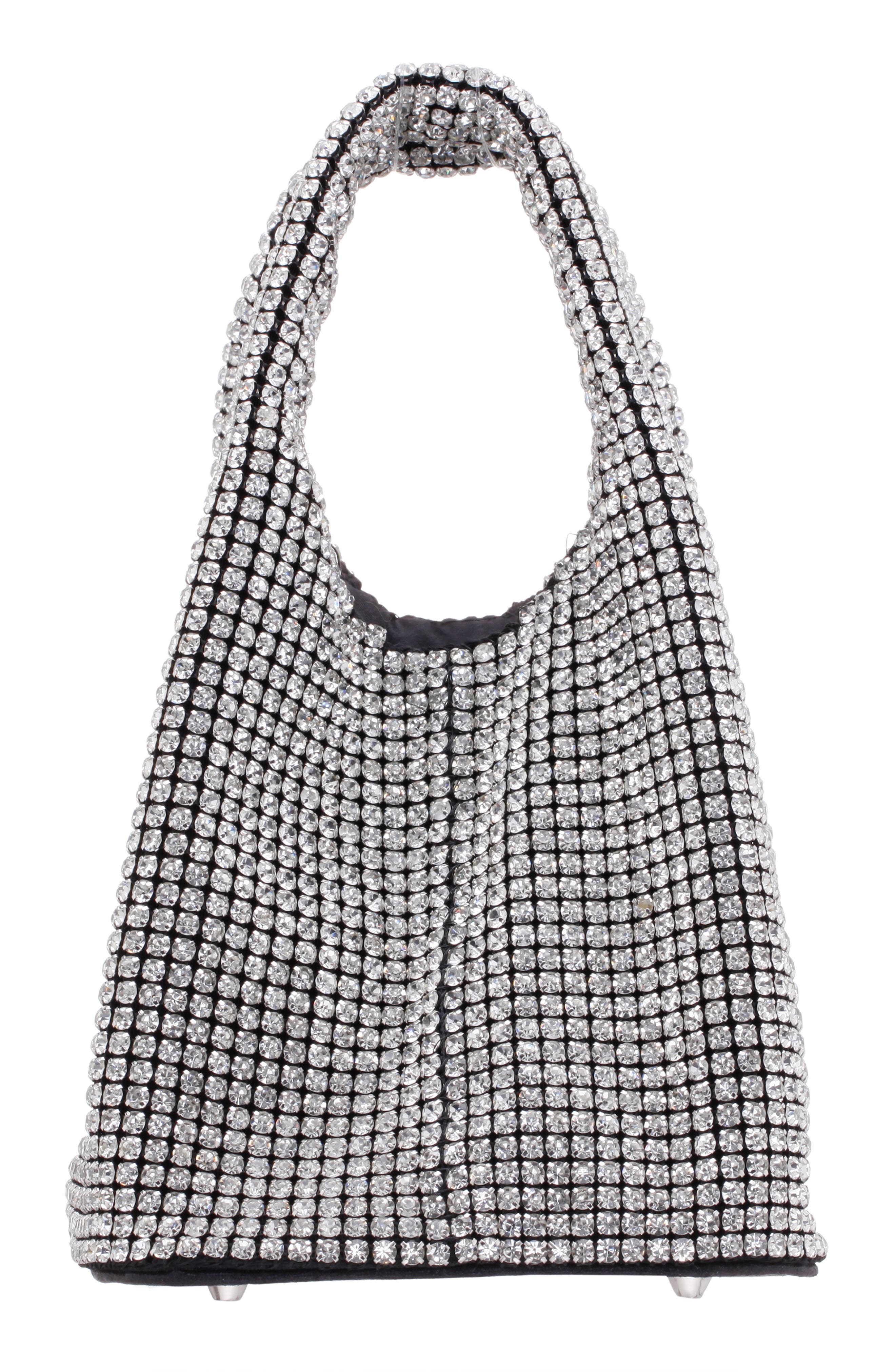 Crystal Top Handle Bag, Alternate, color, CLEAR/ BLACK