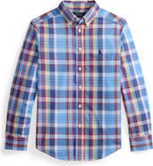 Polo Ralph Lauren Kids' Plaid Cotton Poplin Button-Down Shirt