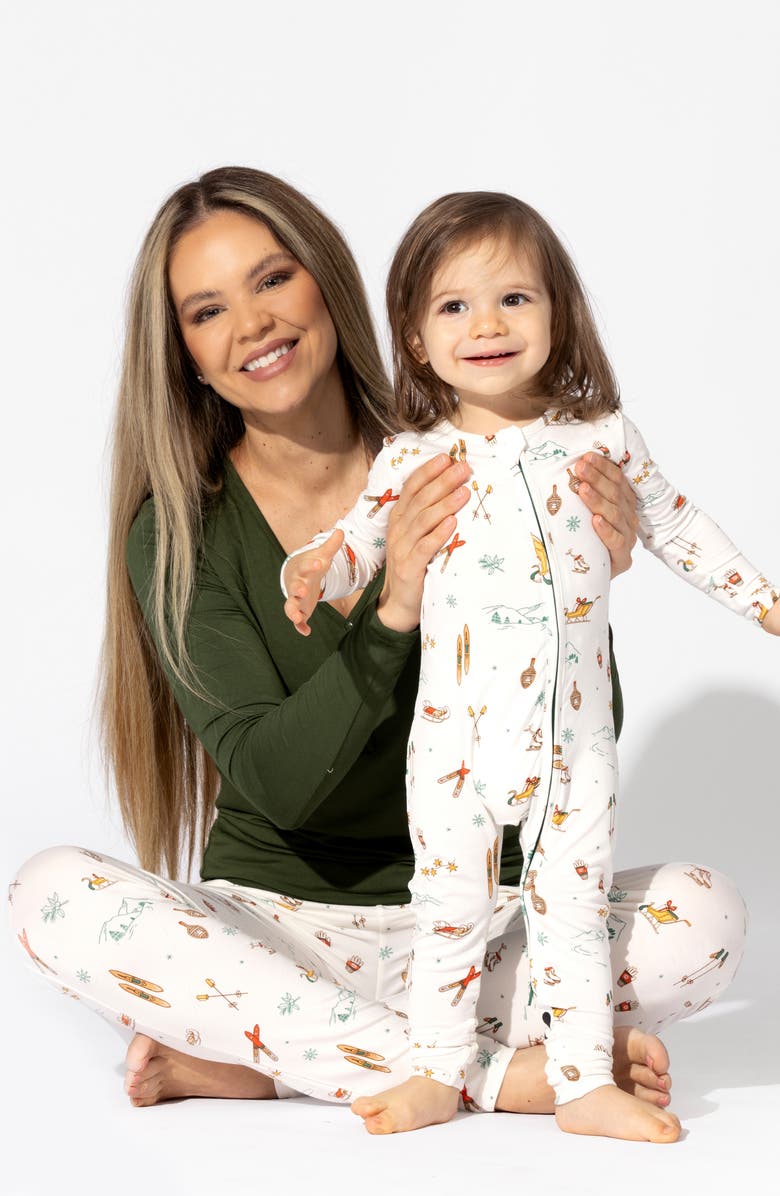 Bellabu Bear Kids' Vintage Holiday Convertible Footie Pajamas, Alternate, color, 