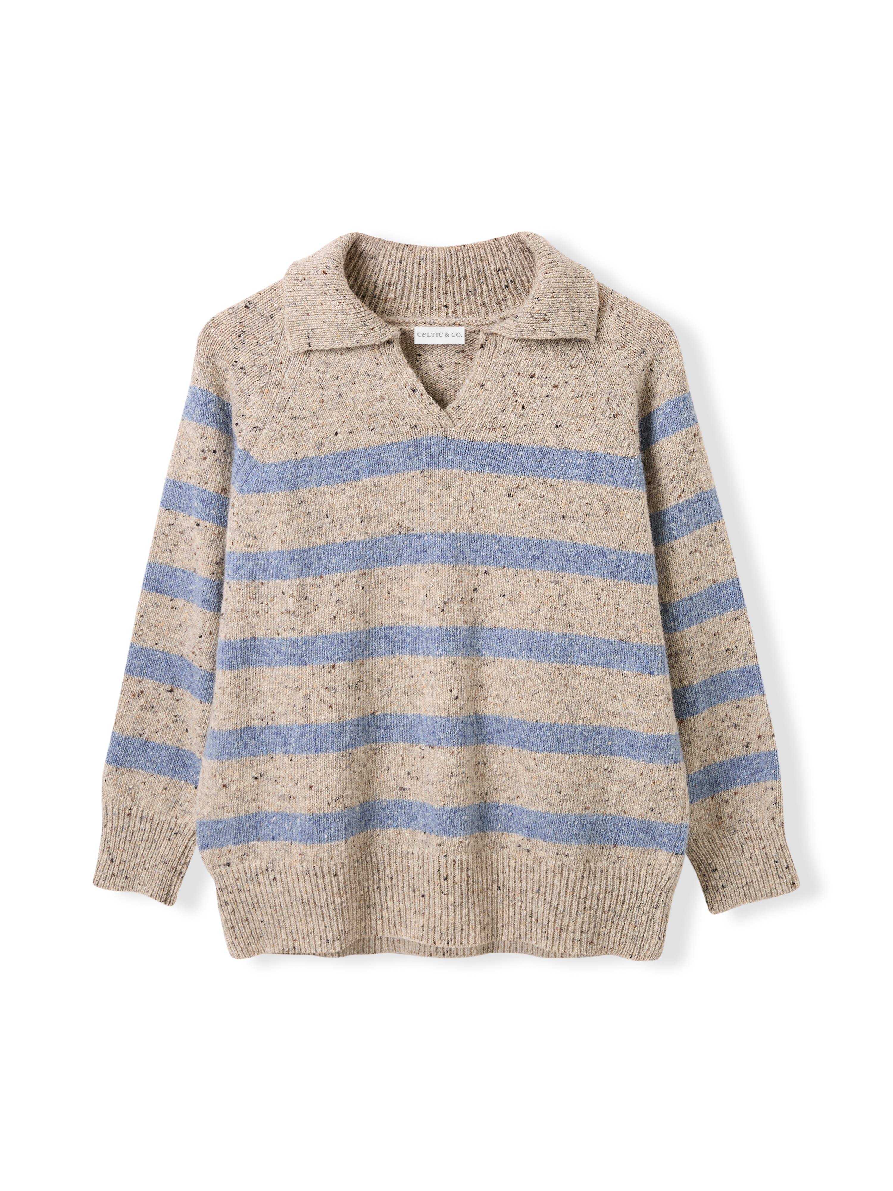 Donegal Striped Polo Sweater - image 2