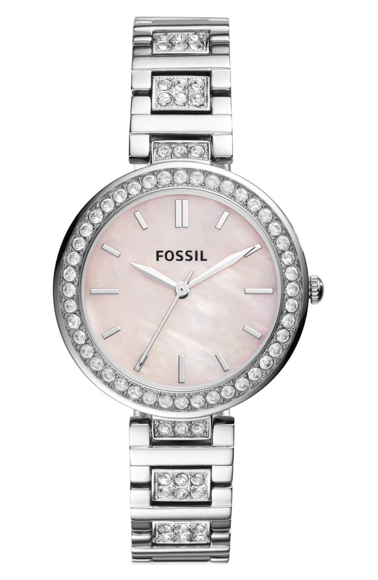 Fossil Women's Karli Three-Hand Stainless Steel Watch, 34mm, Main, color, 