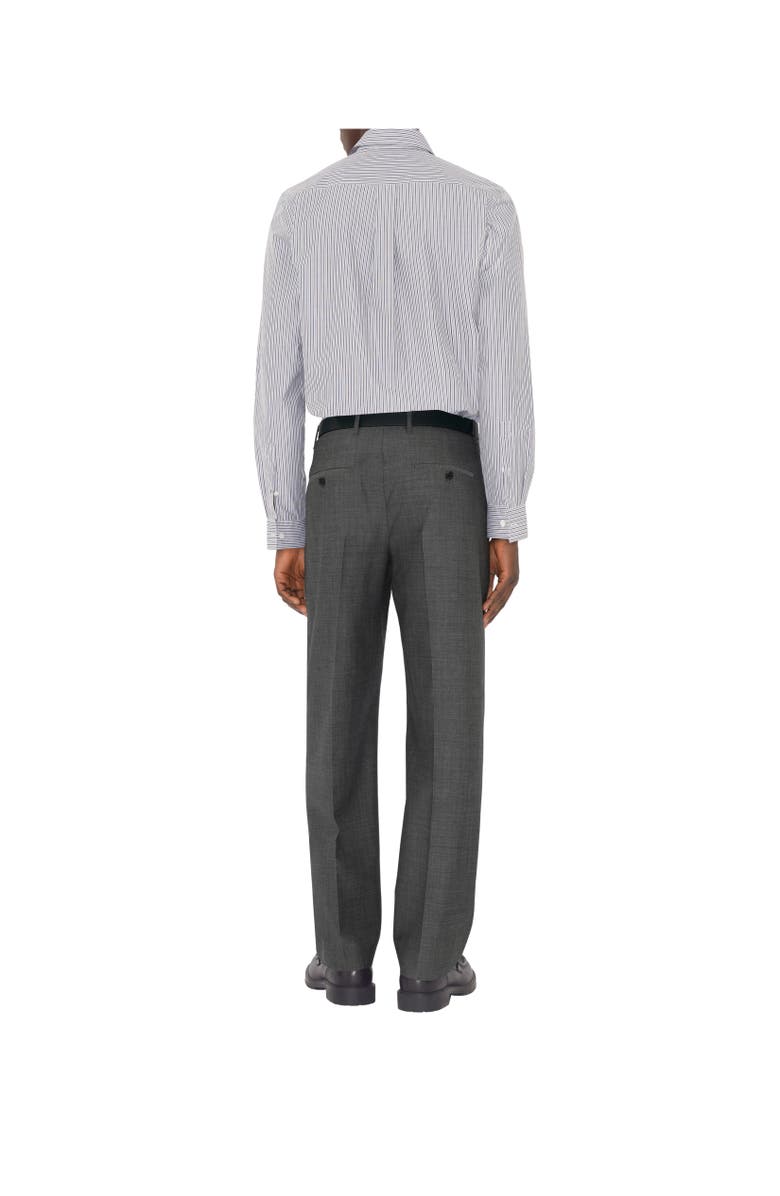 Burberry Regular Fit Striped Cotton Shirt, Alternate, color, Black/White