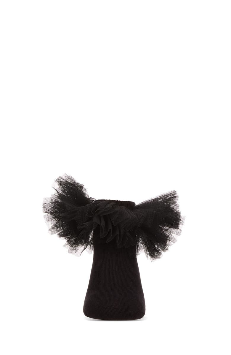 MeMoi Oversized Tutu Ballerina Anklet Socks, Alternate, color, Black