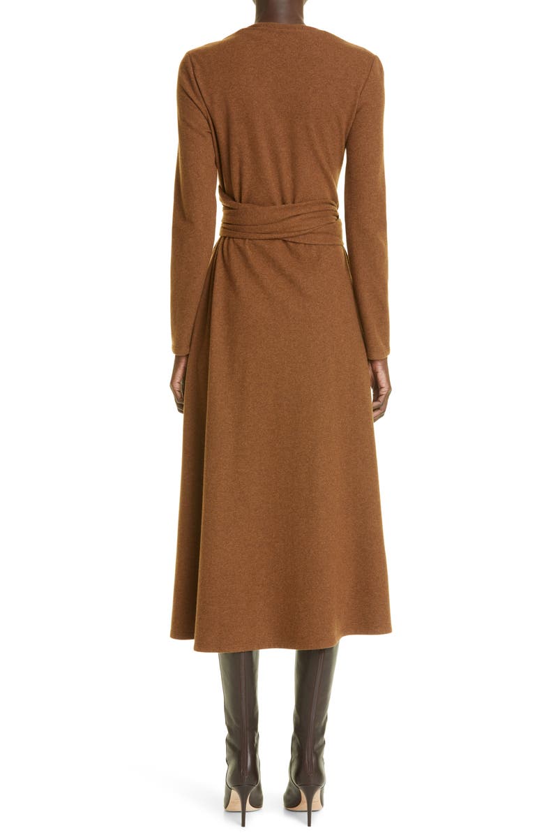 Lafayette 148 New York Irelyn Long Sleeve Wool & Cashmere Midi Wrap Dress, Alternate, color, 