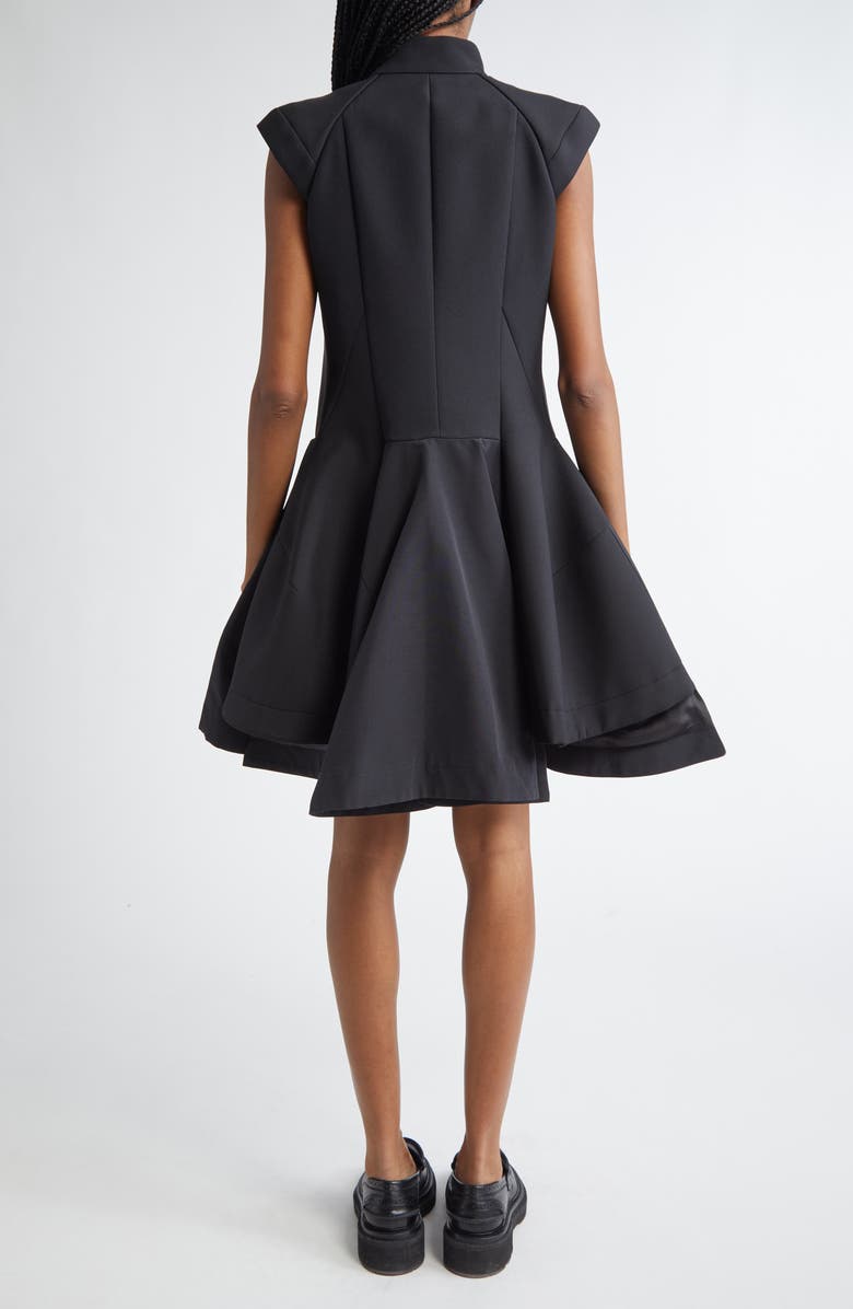 Sacai Mixed Media Cap Sleeve Dress, Alternate, color, 