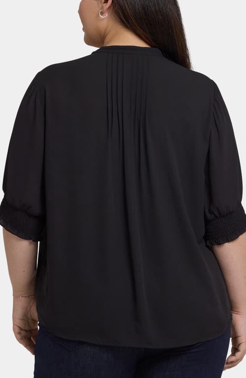 Nydj Print Peasant Top In Black