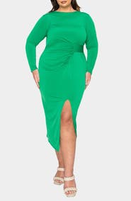 L I V D Estelle Ruched Body-Con Midi Dress