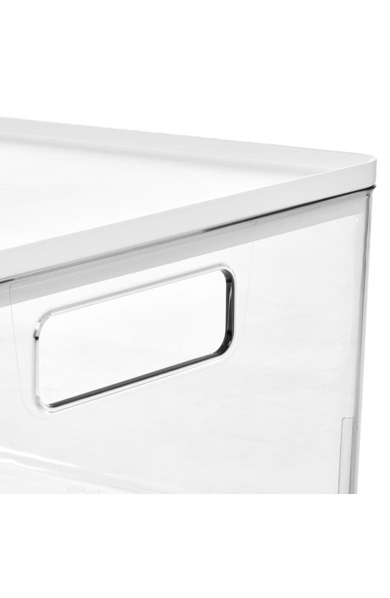 iDesign Rosanna Pansino x iDesign Recycled Plastic Open Front Kitchen Storage Bin with Lid, Clear, 12" x 12" x 6", Alternate, color,