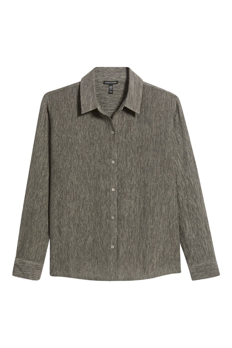 Classic Plissé Button-Up Shirt, Alternate, color, TWINE