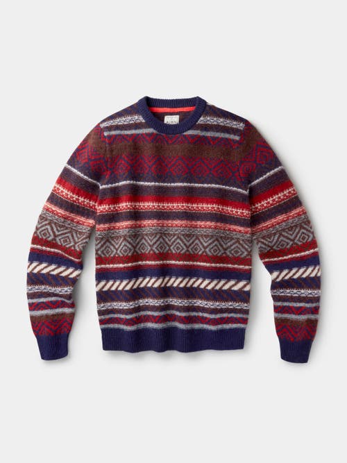 Aubin Fair Isle Crew Neck Wool Sweater