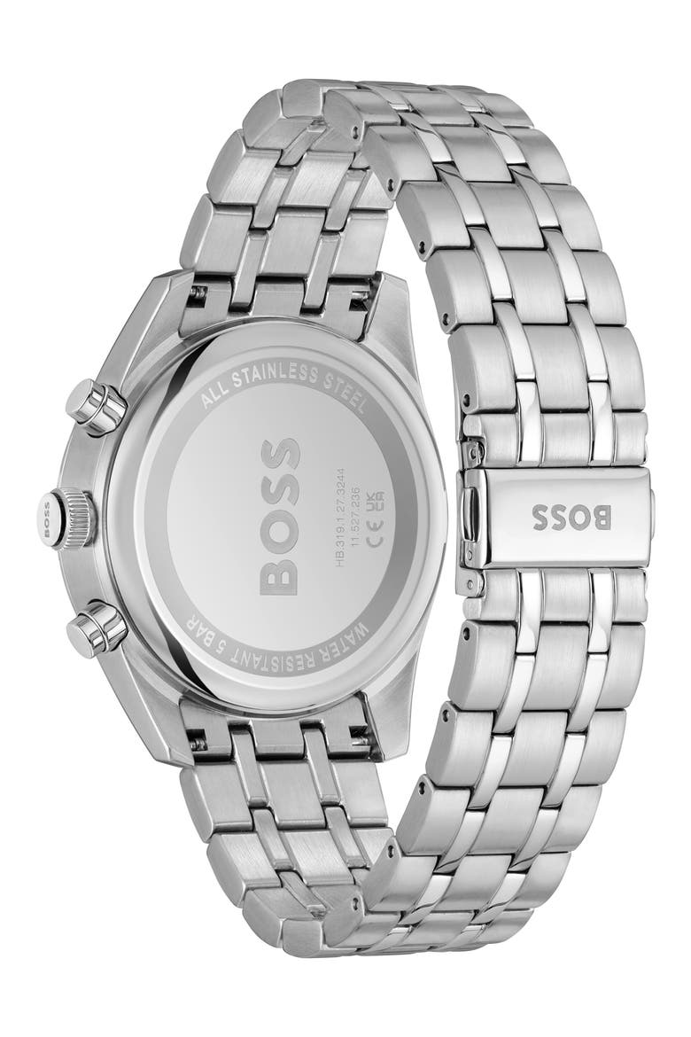Skytraveller Chronograph Bracelet Watch, 44mm, Alternate, color, GRAY/ SILVER