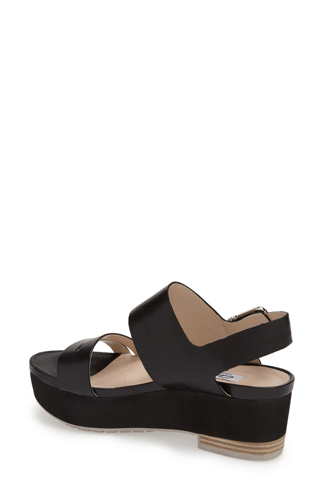 'Perez' Platform Sandal, Alternate, color, BLACK LEATHER