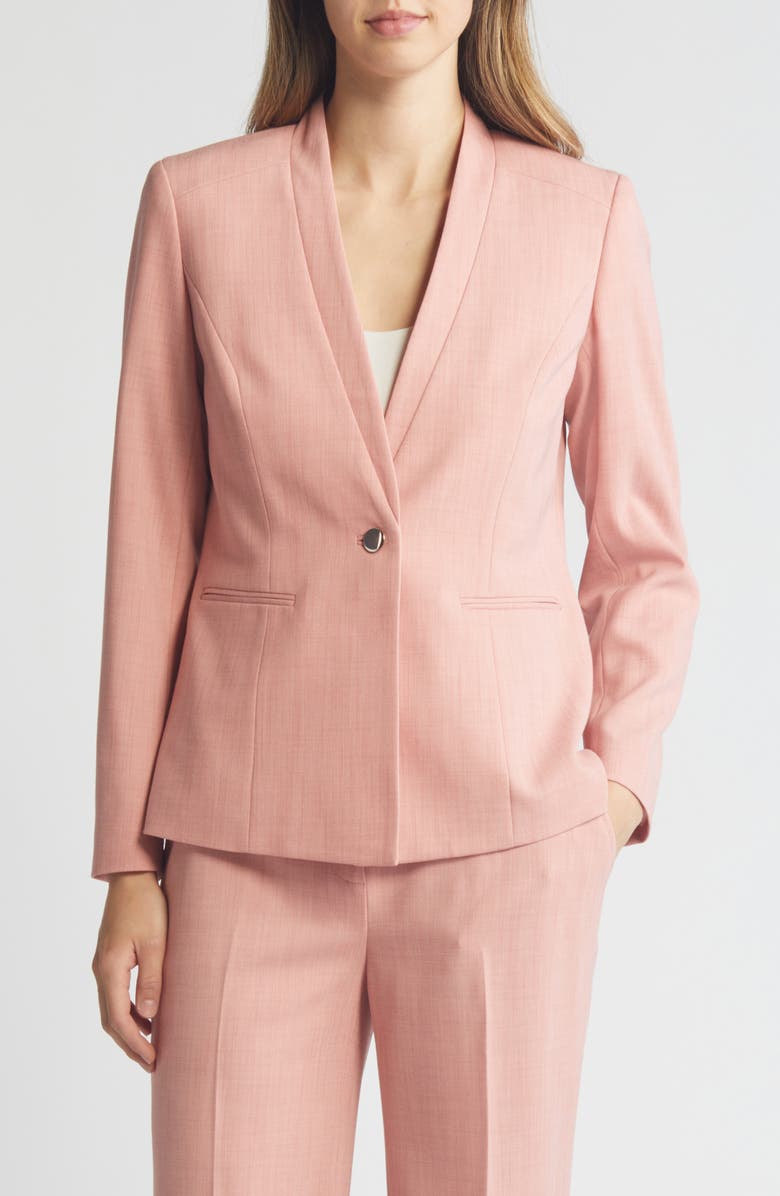 Anne Klein Shawl Collar Twill Blazer, Alternate, color,
