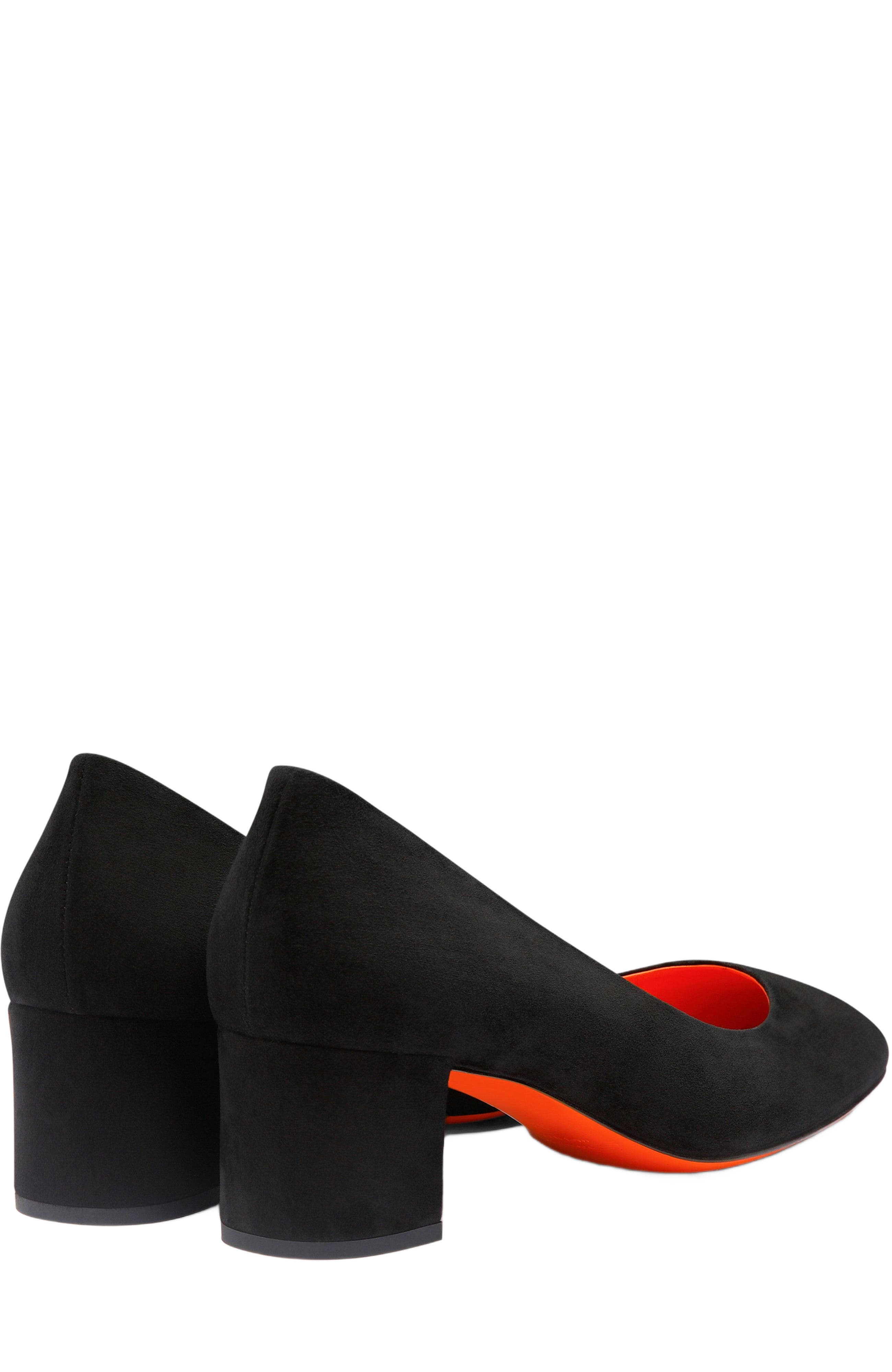 Santoni Women's suede low-heel pump, Alternate, color, Black