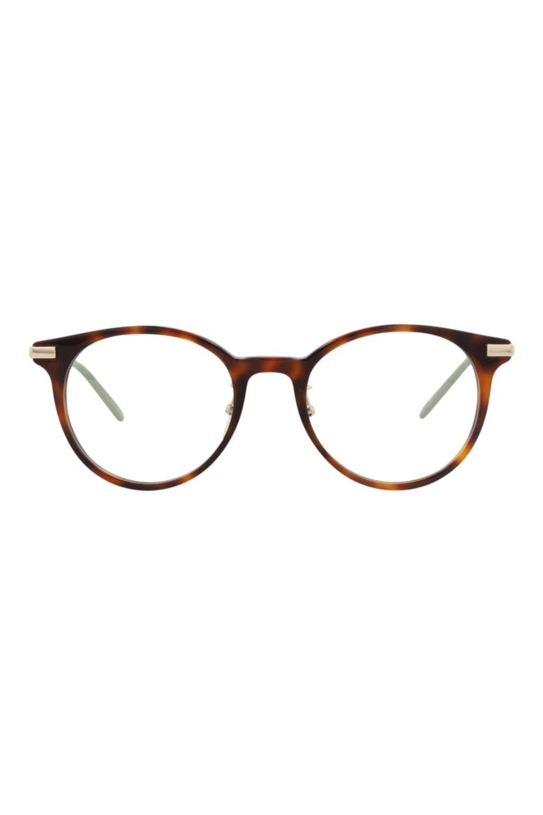 51mm Round Optical Glasses, Main, color, HAVANA GOLD TRANSPARENT